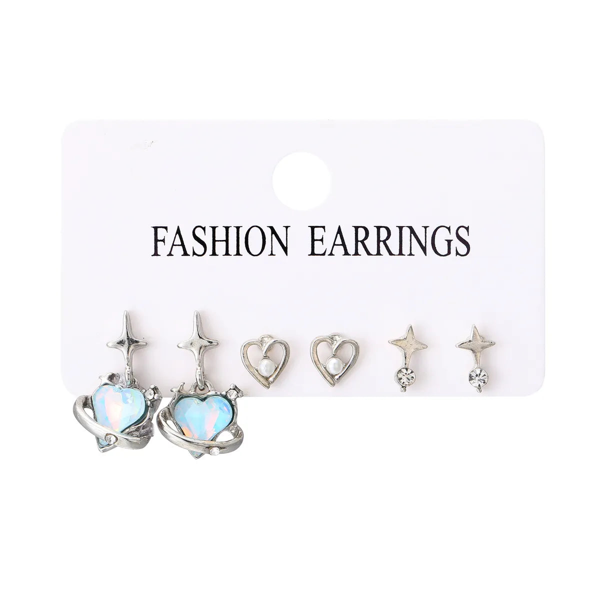 Wholesale Jewelry Simple Style Classic Style Heart Shape Alloy Rhinestones Inlay Drop Earrings