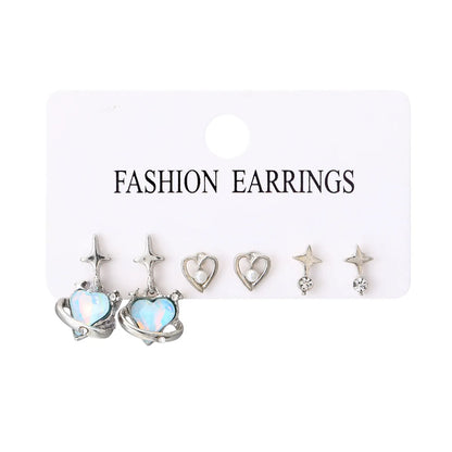 Wholesale Jewelry Simple Style Classic Style Heart Shape Alloy Rhinestones Inlay Drop Earrings