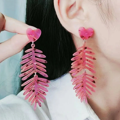 Wholesale Jewelry Simple Style Classic Style Leaf Arylic Drop Earrings