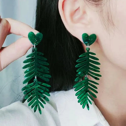 Wholesale Jewelry Simple Style Classic Style Leaf Arylic Drop Earrings