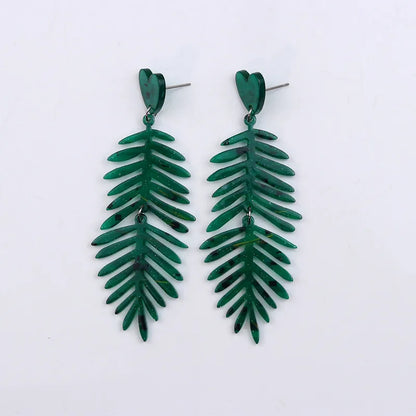 Wholesale Jewelry Simple Style Classic Style Leaf Arylic Drop Earrings