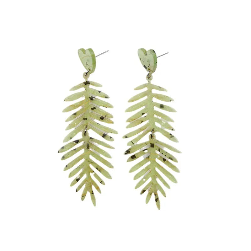 Wholesale Jewelry Simple Style Classic Style Leaf Arylic Drop Earrings