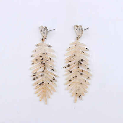 Wholesale Jewelry Simple Style Classic Style Leaf Arylic Drop Earrings