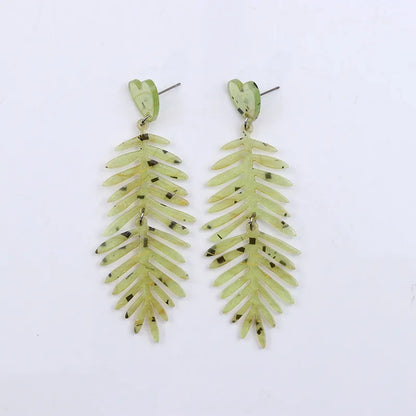 Wholesale Jewelry Simple Style Classic Style Leaf Arylic Drop Earrings