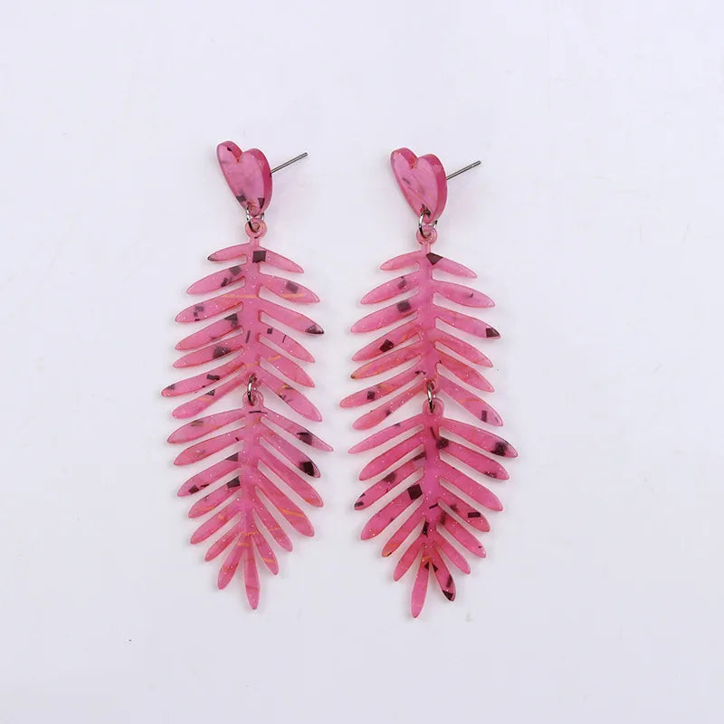 Wholesale Jewelry Simple Style Classic Style Leaf Arylic Drop Earrings