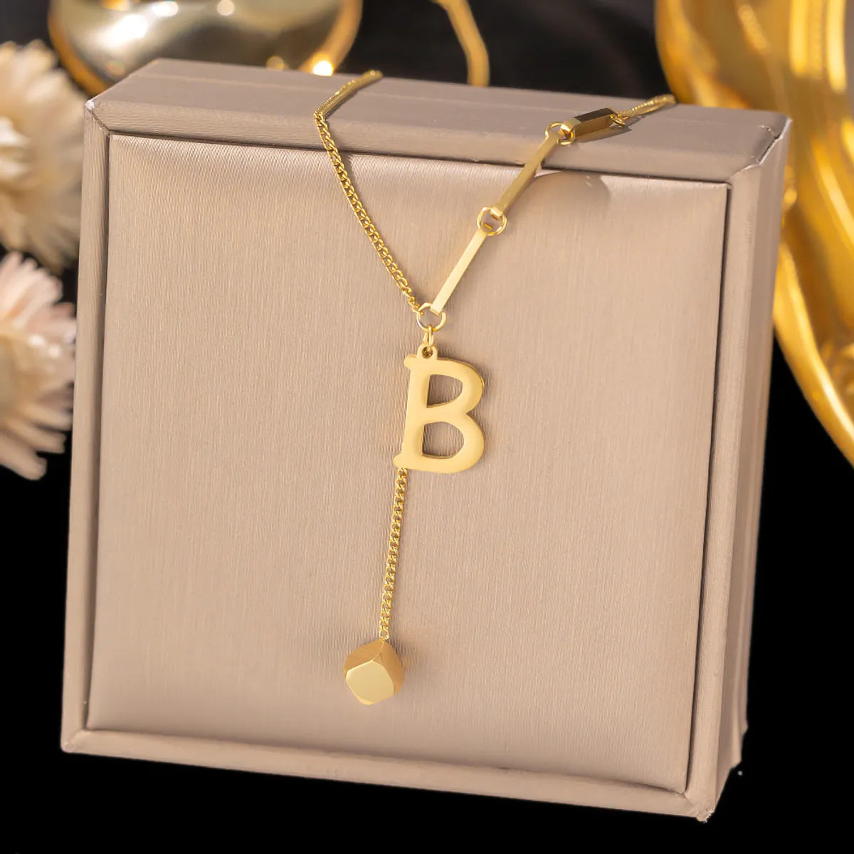 Wholesale Jewelry Simple Style Classic Style Letter Titanium Steel Plating Pendant Necklace