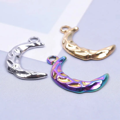 Wholesale Jewelry Simple Style Classic Style Moon 304 Stainless Steel Plating Pendant Necklace