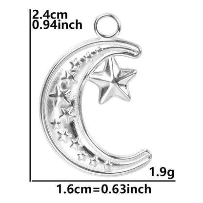 Wholesale Jewelry Simple Style Classic Style Moon 304 Stainless Steel Plating Pendant Necklace