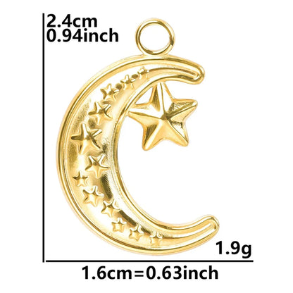 Wholesale Jewelry Simple Style Classic Style Moon 304 Stainless Steel Plating Pendant Necklace