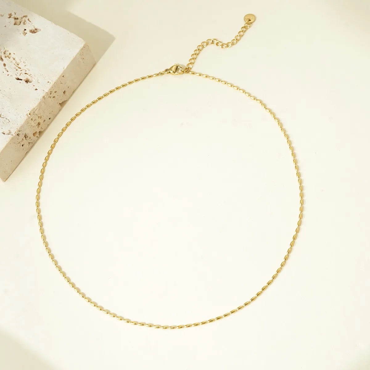 Wholesale Jewelry Simple Style Classic Style Oval 304 Stainless Steel 14K Gold Plated Polishing Plating Necklace