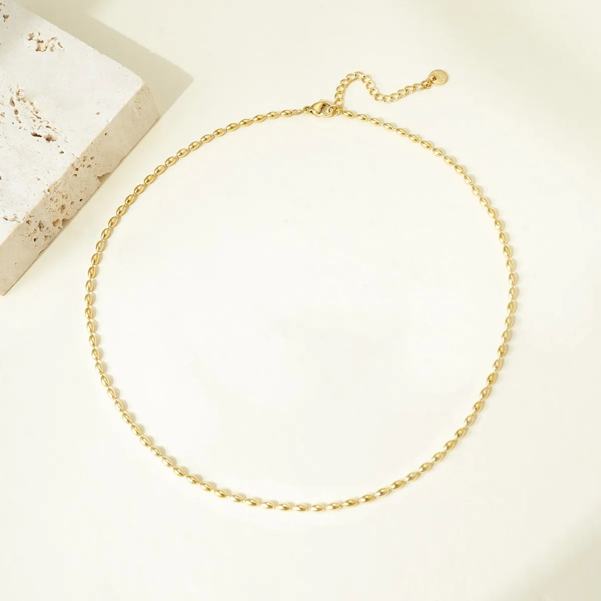 Wholesale Jewelry Simple Style Classic Style Oval 304 Stainless Steel 14K Gold Plated Polishing Plating Necklace