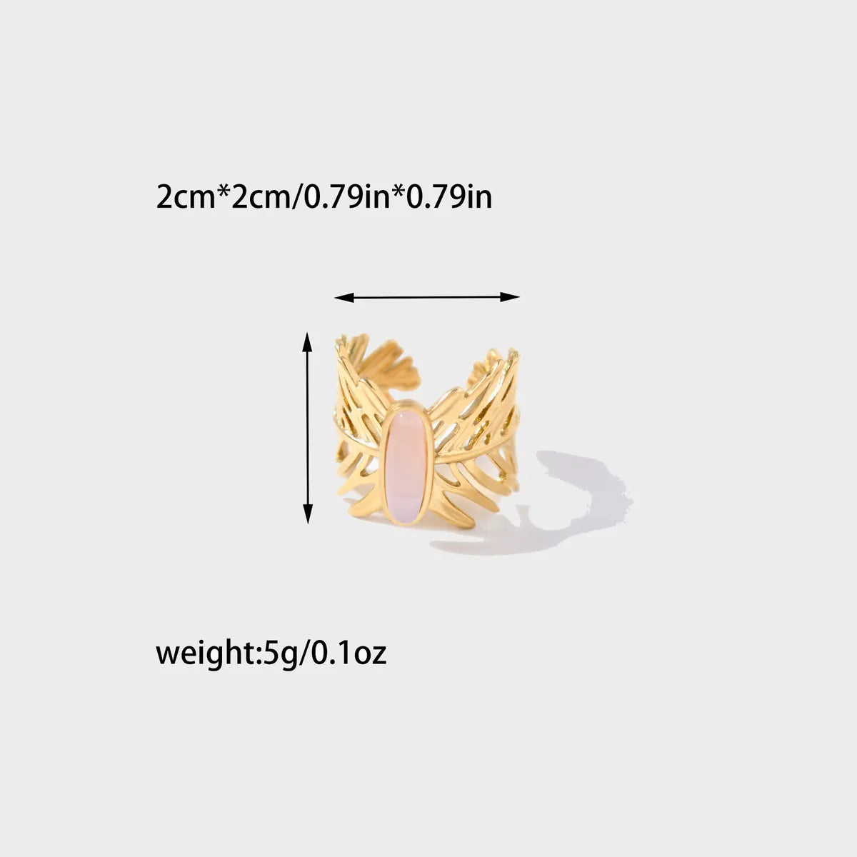 Wholesale Jewelry Simple Style Classic Style Oval 304 Stainless Steel Natural Stone 14K Gold Plated Plating Inlay Rings