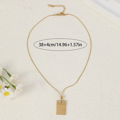 Wholesale Jewelry Simple Style Classic Style Rectangle 304 Stainless Steel Plating Pendant Necklace