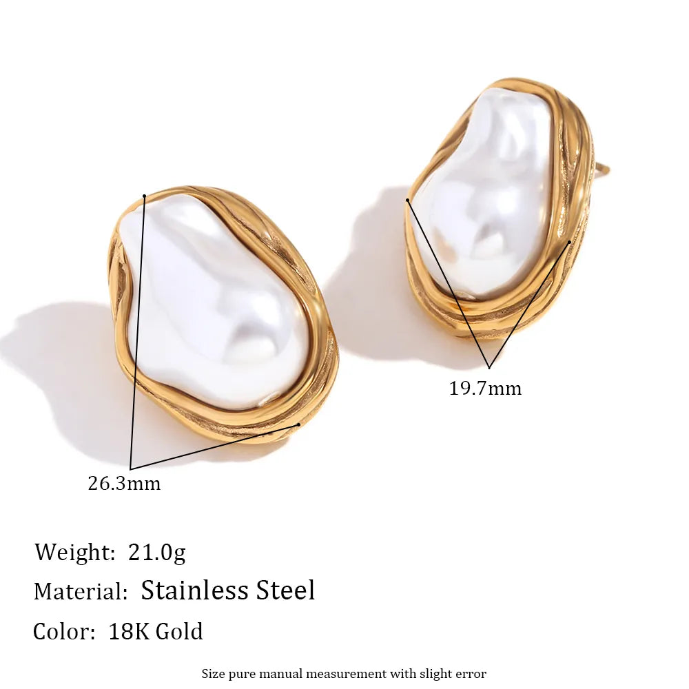 Wholesale Jewelry Simple Style Classic Style Round 304 Stainless Steel 18K Gold Plated Plating Jewelry Set