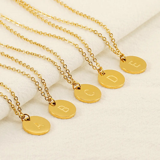 Wholesale Jewelry Simple Style Classic Style Round 304 Stainless Steel 18K Gold Plated Plating Pendant Necklace