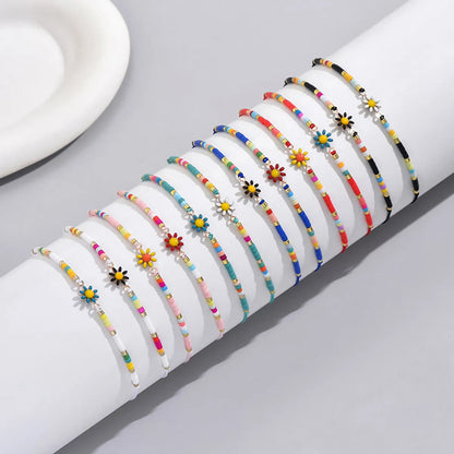 Wholesale Jewelry Simple Style Classic Style Round Alloy Beaded Bracelets