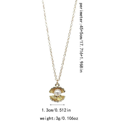 Wholesale Jewelry Simple Style Classic Style Shell Zinc Alloy Gold Plated Silver Plated Plating Pendant Necklace