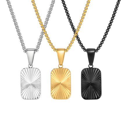 Wholesale Jewelry Simple Style Classic Style Solid Color 201 Stainless Steel 18K Gold Plated Plating Pendant Necklace