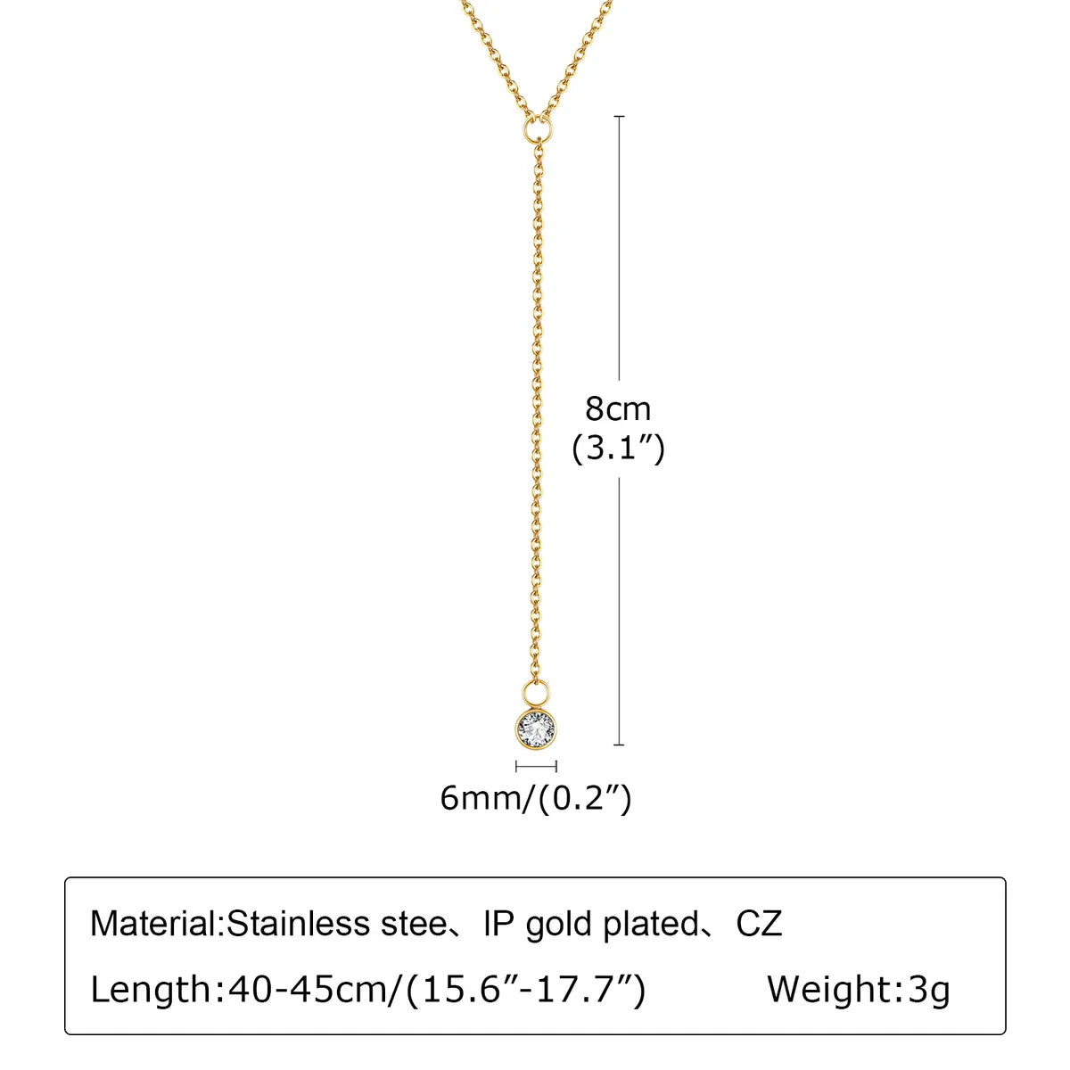 Wholesale Jewelry Simple Style Classic Style Solid Color 201 Stainless Steel Artificial Pearls Zircon 18K Gold Plated Layered Long Necklace