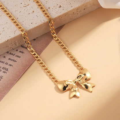 Wholesale Jewelry Simple Style Classic Style Solid Color 304 Stainless Steel 14K Gold Plated Plating Pendant Necklace