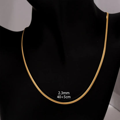 Wholesale Jewelry Simple Style Classic Style Solid Color 304 Stainless Steel 18K Gold Plated Plating Necklace