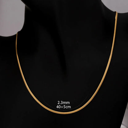 Wholesale Jewelry Simple Style Classic Style Solid Color 304 Stainless Steel 18K Gold Plated Plating Necklace