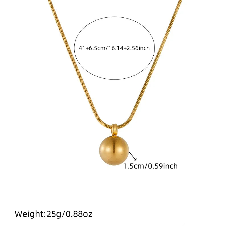 Wholesale Jewelry Simple Style Classic Style Solid Color 304 Stainless Steel 18K Gold Plated Plating Pendant Necklace