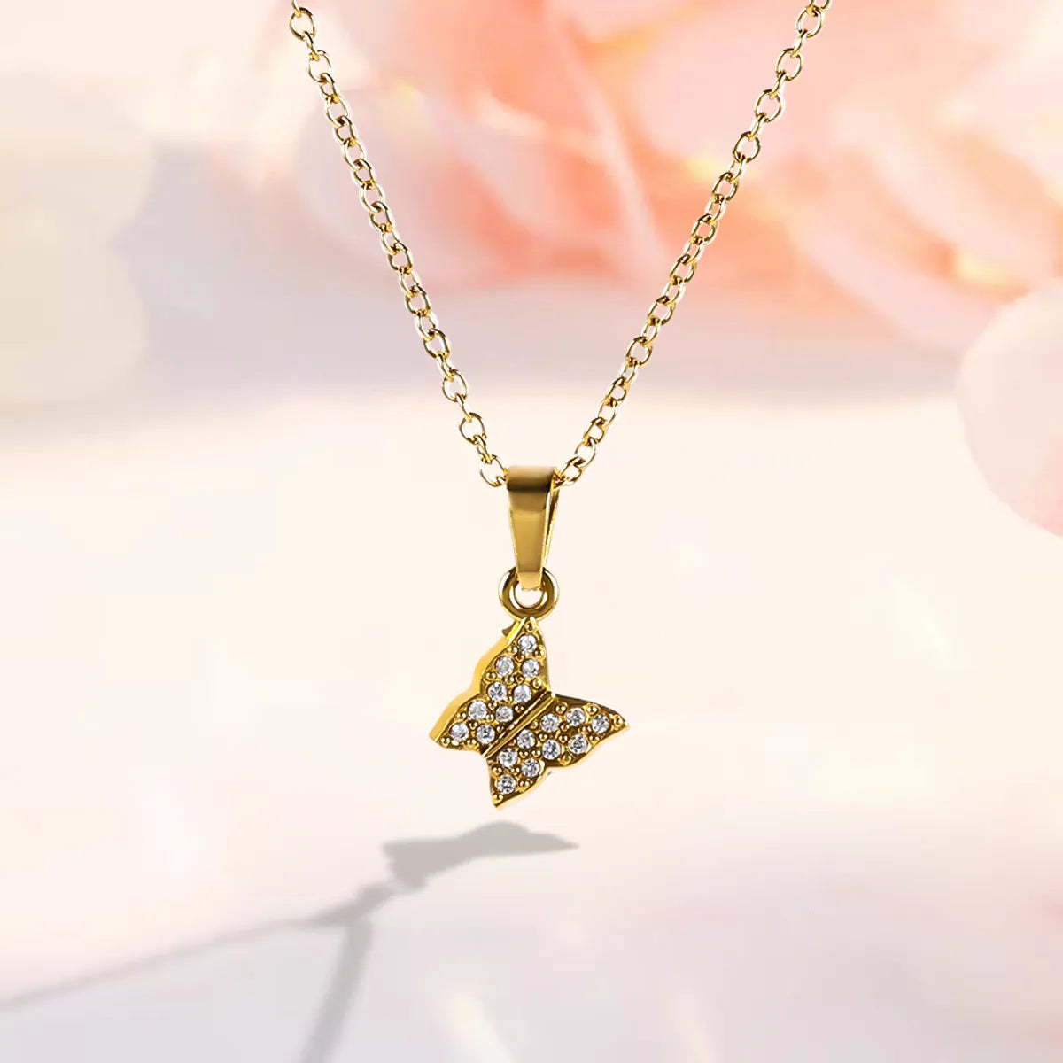 Wholesale Jewelry Simple Style Classic Style Solid Color 304 Stainless Steel 18K Gold Plated Plating Pendant Necklace