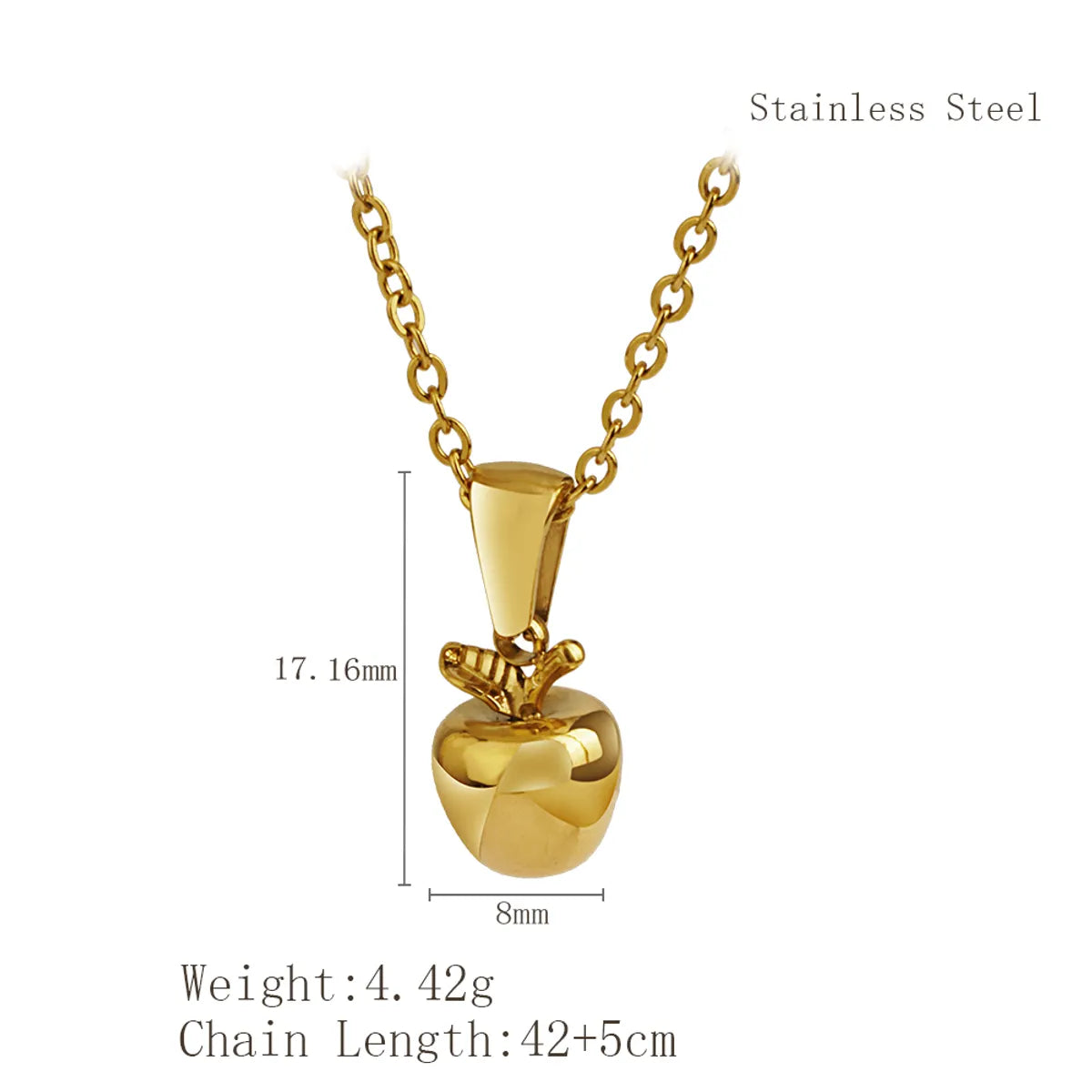 Wholesale Jewelry Simple Style Classic Style Solid Color 304 Stainless Steel 18K Gold Plated Plating Pendant Necklace