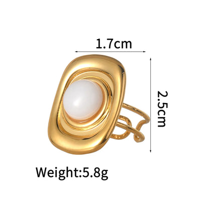 Wholesale Jewelry Simple Style Classic Style Solid Color 304 Stainless Steel 18K Gold Plated Plating Rings