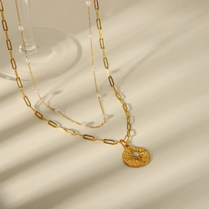 Wholesale Jewelry Simple Style Classic Style Solid Color 304 Stainless Steel Layered Necklaces