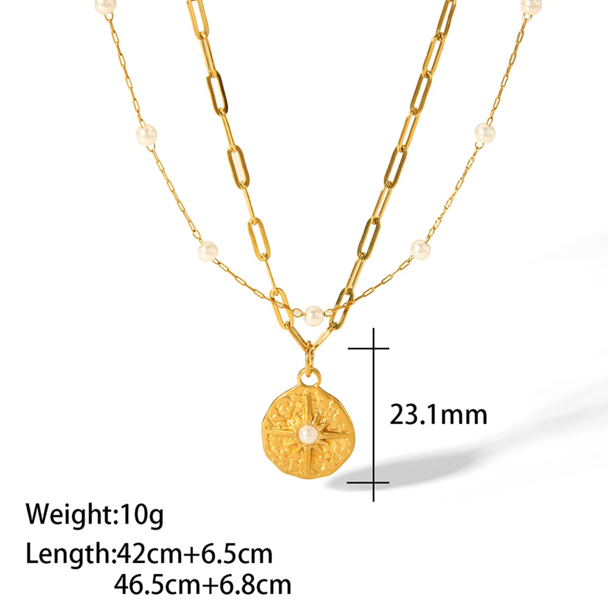 Wholesale Jewelry Simple Style Classic Style Solid Color 304 Stainless Steel Layered Necklaces