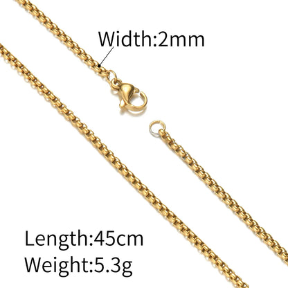 Wholesale Jewelry Simple Style Classic Style Solid Color 304 Stainless Steel Plating Necklace