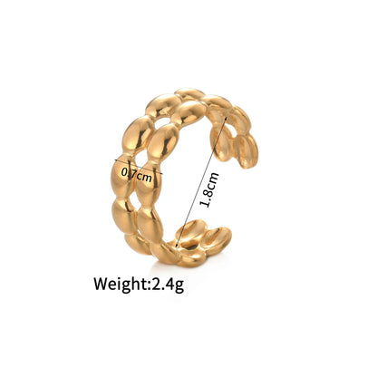 Wholesale Jewelry Simple Style Classic Style Solid Color 304 Stainless Steel Plating Open Rings