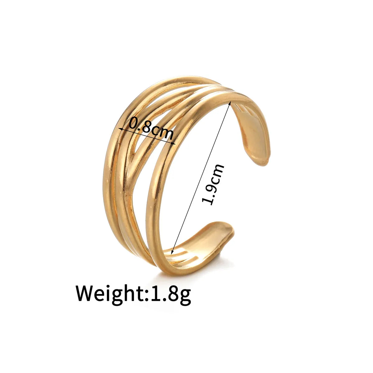 Wholesale Jewelry Simple Style Classic Style Solid Color 304 Stainless Steel Plating Open Rings