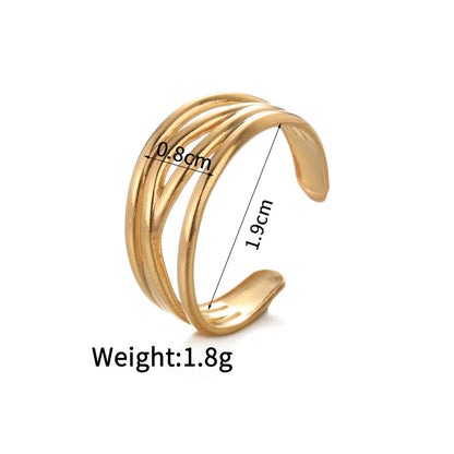 Wholesale Jewelry Simple Style Classic Style Solid Color 304 Stainless Steel Plating Open Rings