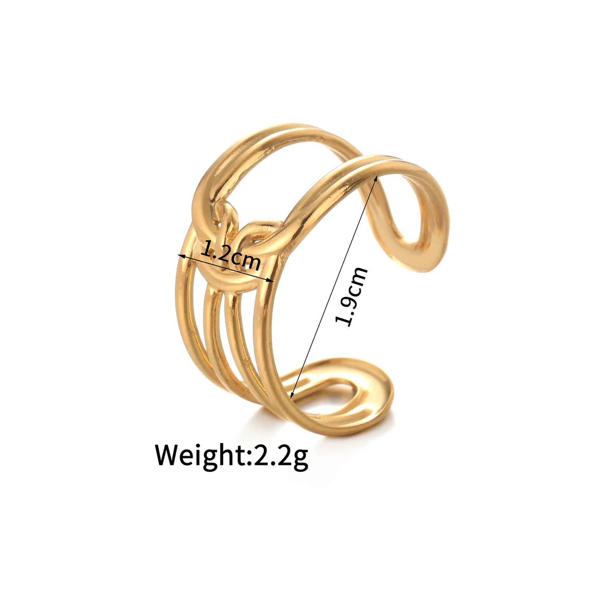 Wholesale Jewelry Simple Style Classic Style Solid Color 304 Stainless Steel Plating Open Rings