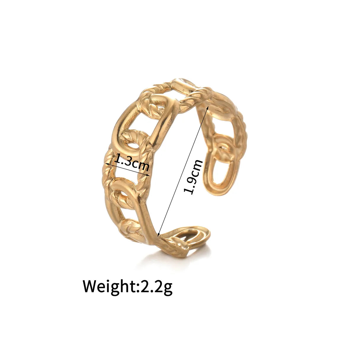 Wholesale Jewelry Simple Style Classic Style Solid Color 304 Stainless Steel Plating Open Rings