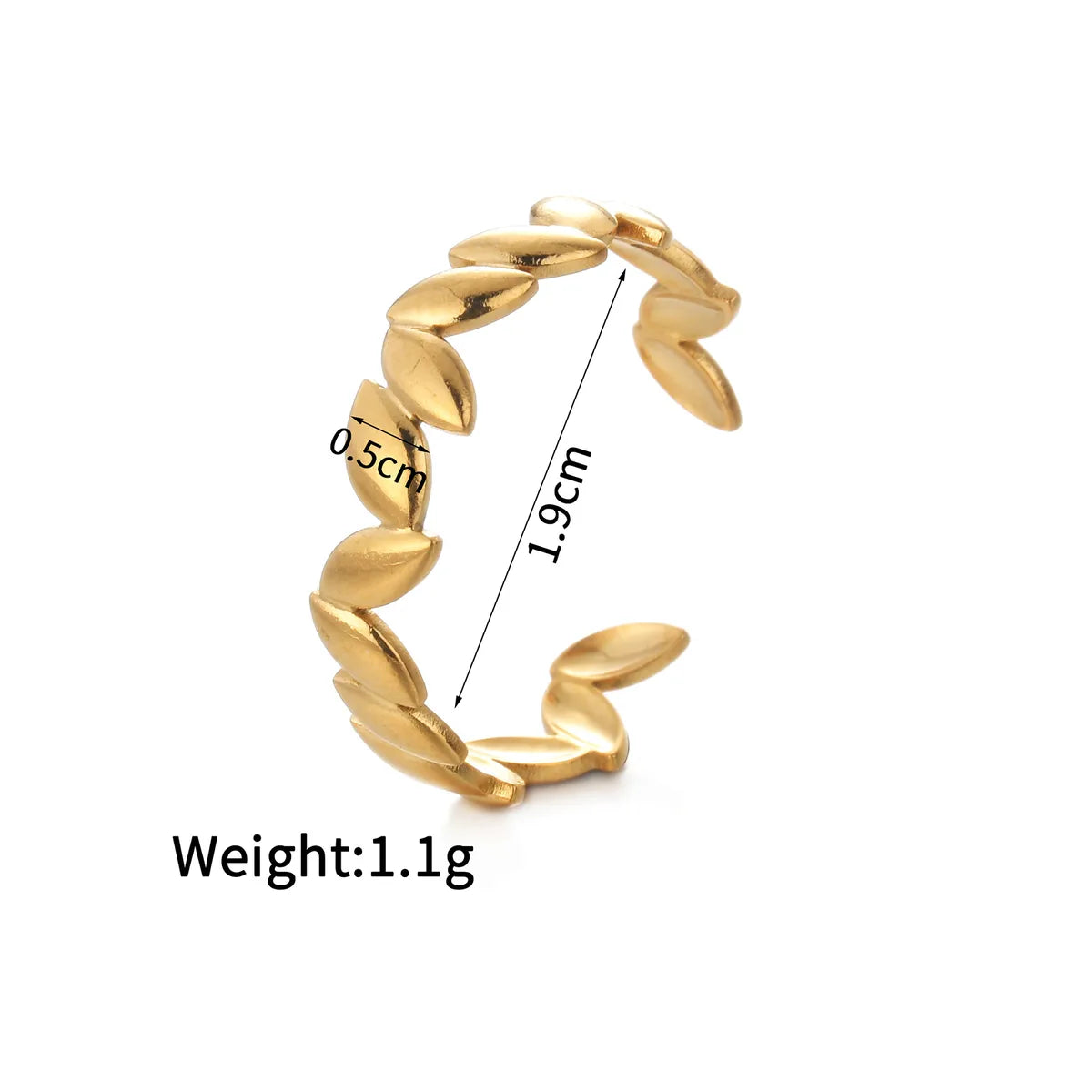 Wholesale Jewelry Simple Style Classic Style Solid Color 304 Stainless Steel Plating Open Rings