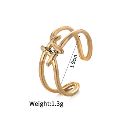 Wholesale Jewelry Simple Style Classic Style Solid Color 304 Stainless Steel Plating Open Rings