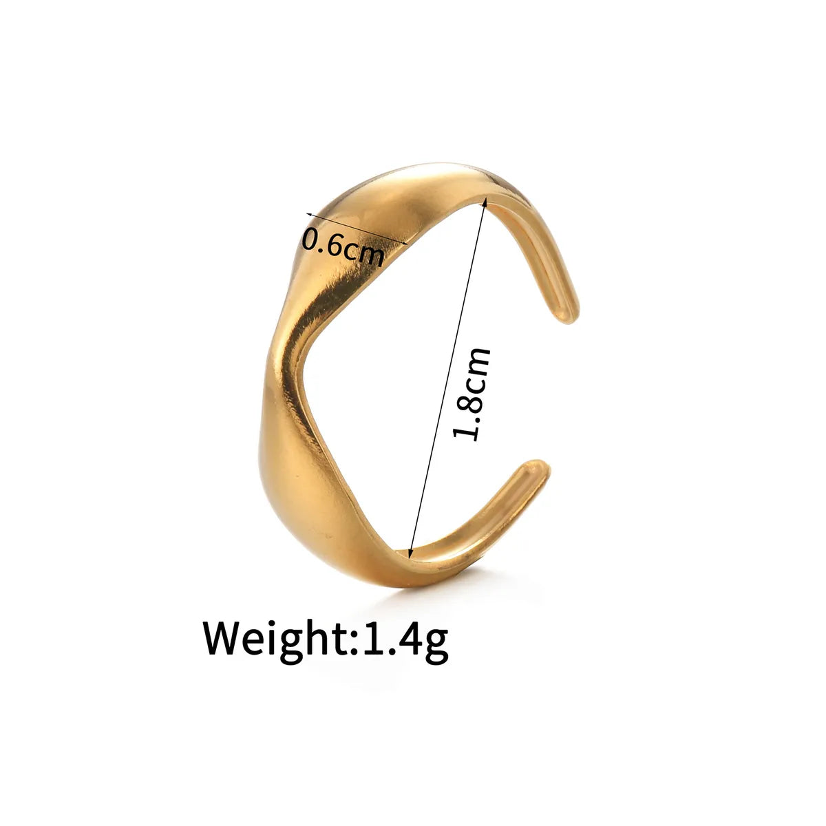 Wholesale Jewelry Simple Style Classic Style Solid Color 304 Stainless Steel Plating Open Rings