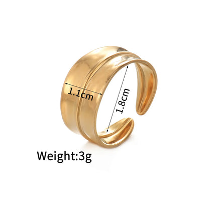 Wholesale Jewelry Simple Style Classic Style Solid Color 304 Stainless Steel Plating Open Rings