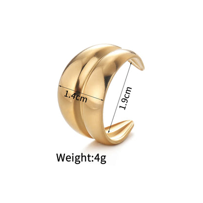 Wholesale Jewelry Simple Style Classic Style Solid Color 304 Stainless Steel Plating Open Rings