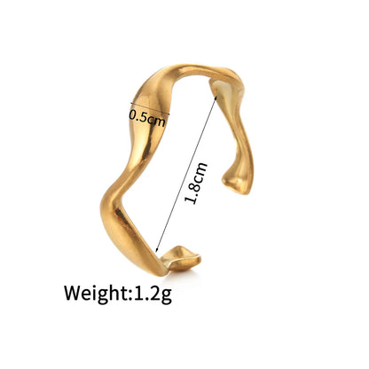 Wholesale Jewelry Simple Style Classic Style Solid Color 304 Stainless Steel Plating Open Rings