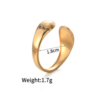 Wholesale Jewelry Simple Style Classic Style Solid Color 304 Stainless Steel Plating Open Rings