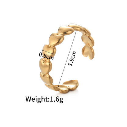 Wholesale Jewelry Simple Style Classic Style Solid Color 304 Stainless Steel Plating Open Rings