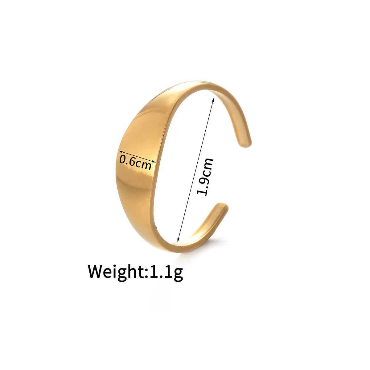 Wholesale Jewelry Simple Style Classic Style Solid Color 304 Stainless Steel Plating Open Rings