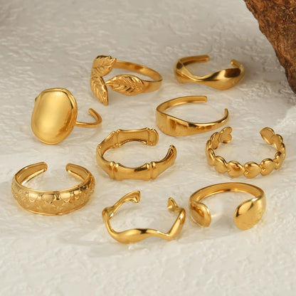 Wholesale Jewelry Simple Style Classic Style Solid Color 304 Stainless Steel Plating Open Rings