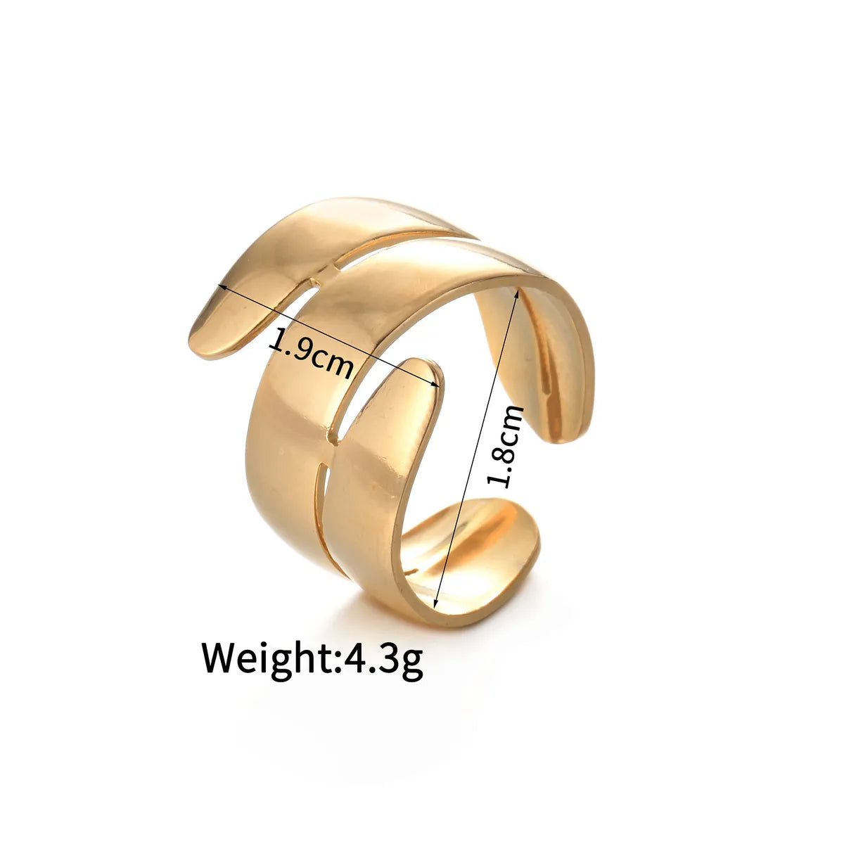 Wholesale Jewelry Simple Style Classic Style Solid Color 304 Stainless Steel Plating Open Rings