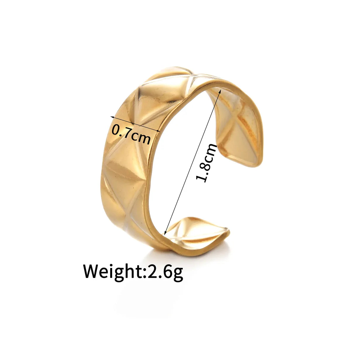 Wholesale Jewelry Simple Style Classic Style Solid Color 304 Stainless Steel Plating Open Rings